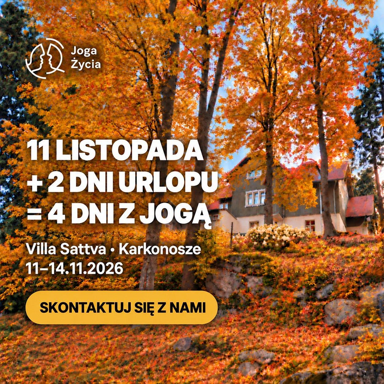 Karnet jogi — pobyt osobno | Karkonosze 11–14.11.2026