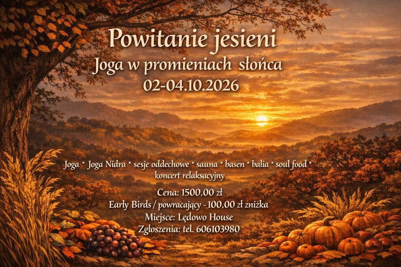 Powitanie jesieni, joga w promieniach słońca